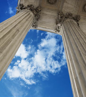 Neo classical columns of a legal establishment