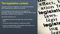 The legislative context (1)