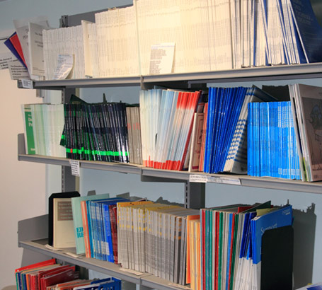 A shelf of journals