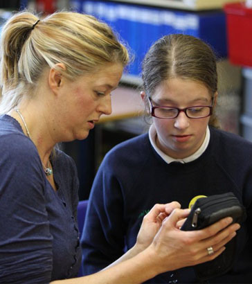 Two children studying