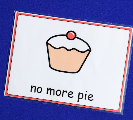 'no more pie' card