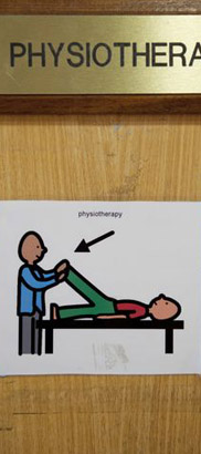 Physiotherapy sign on a door