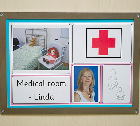 A sign for a medical room