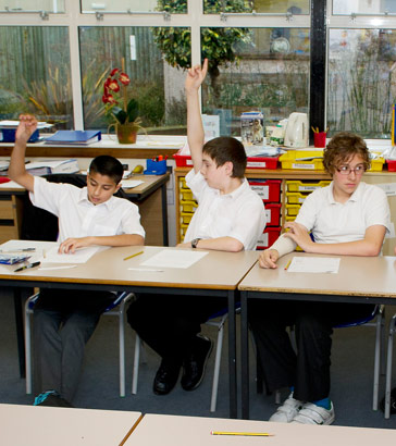 Three boys in class.