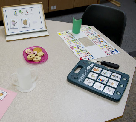 AAC device on a table.