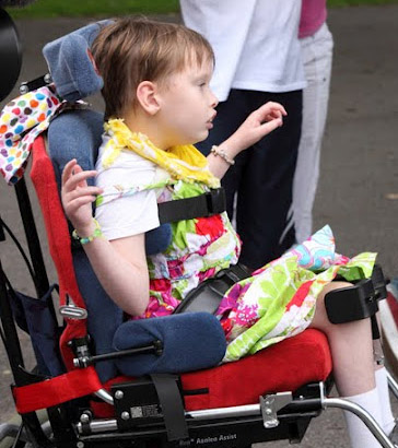 Disabled girl in a wheelchair