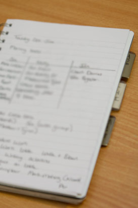 A notebook on a desk