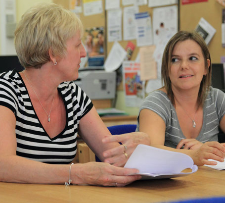 Two teachers in a meeting